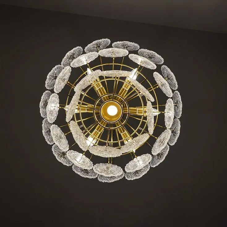 Lustre de Salon en Verre Texturé – Design et Moderne