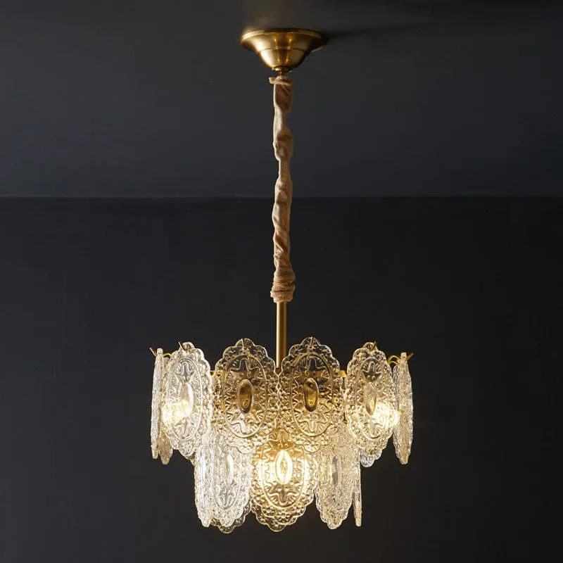 Lustre de Salon en Verre Texturé – Design et Moderne