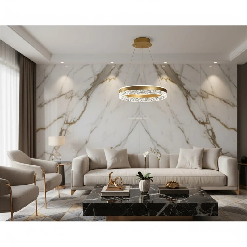 Lustre Design LED en Verre