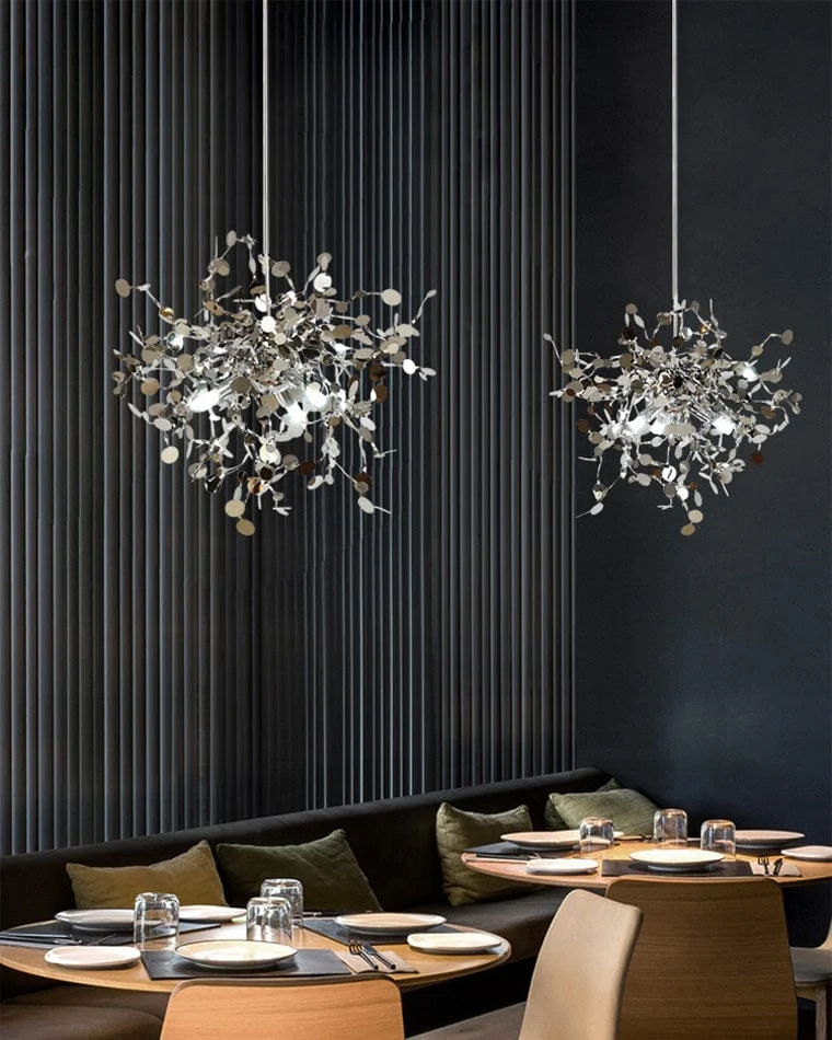 Lustre Suspendu Nuage Doree brillant