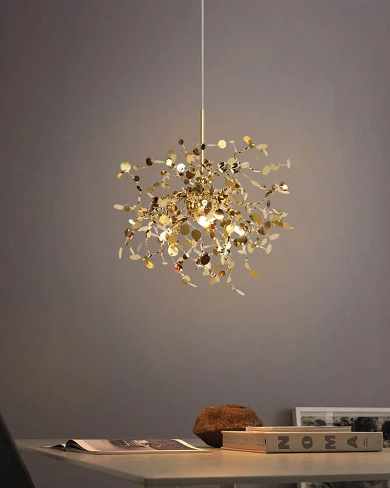 Lustre Suspendu Nuage Doree brillant