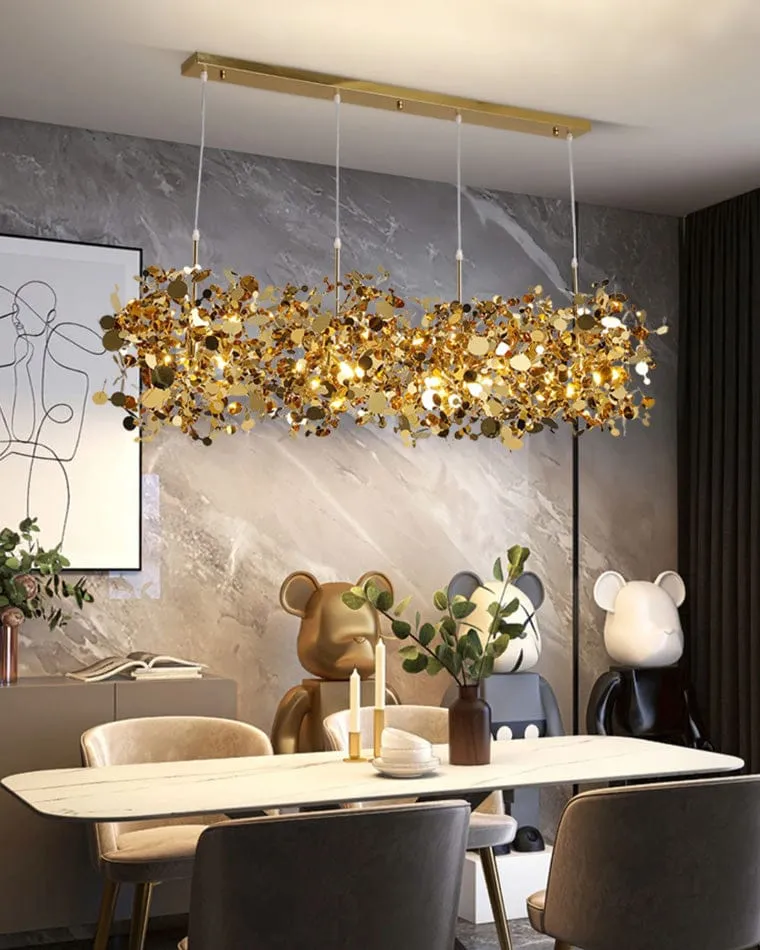 Lustre Suspendu Nuage Doree brillant