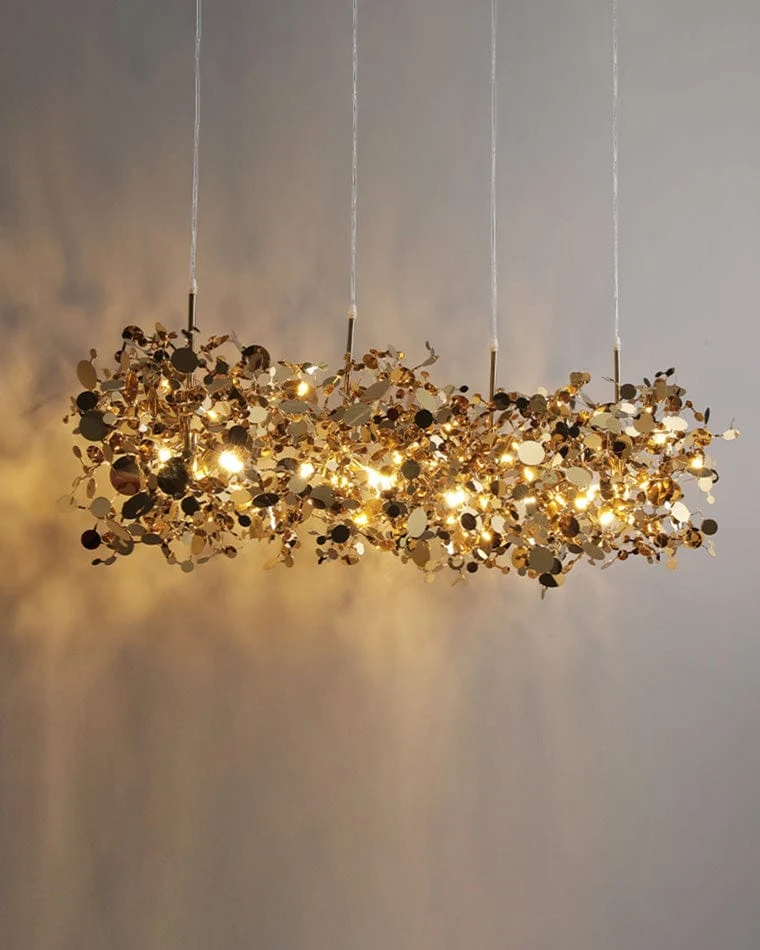 Lustre Suspendu Nuage Doree brillant