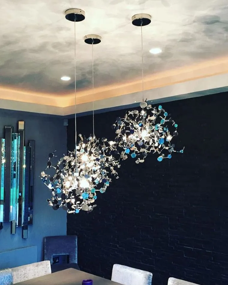 Lustre Suspendu Nuage Doree brillant