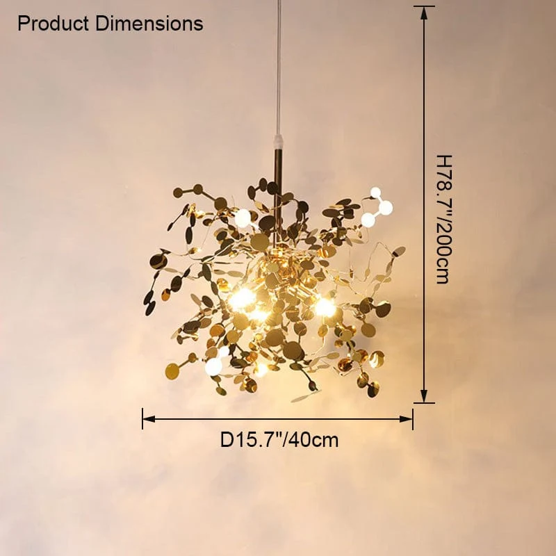 Lustre Suspendu Nuage Doree brillant