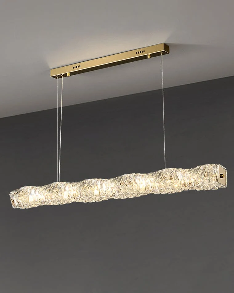 Long Lustre Suspension LED en Verre Haut de Gamme