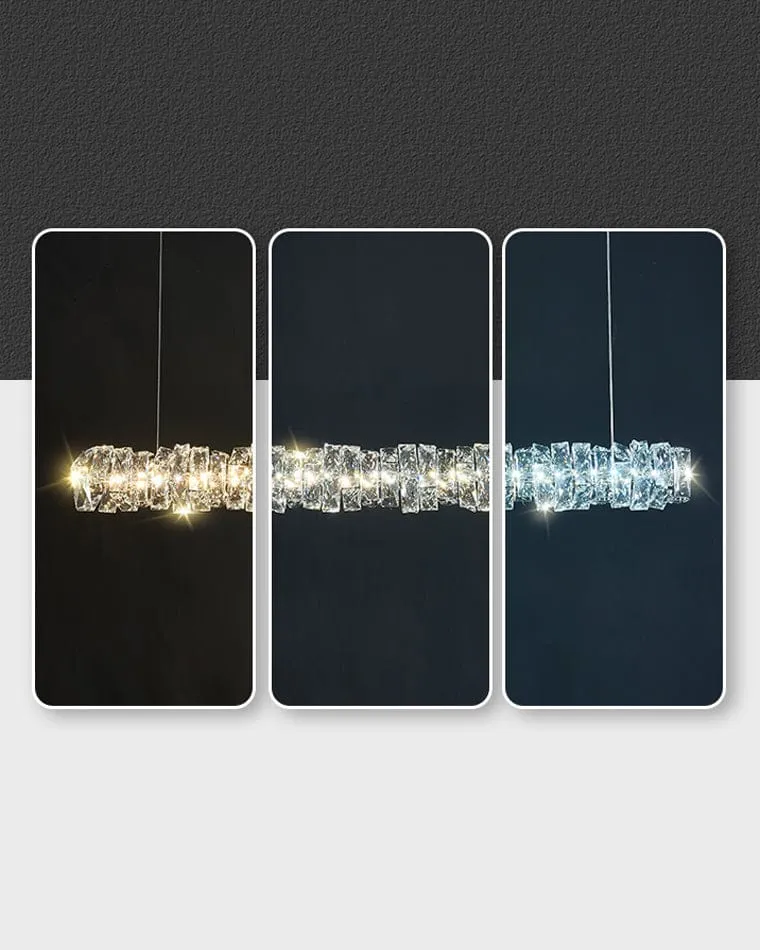 Long Lustre Suspension LED en Verre Haut de Gamme