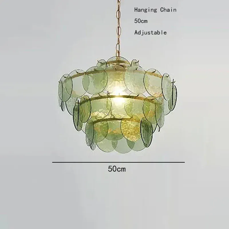 Lustre en écailles rouge en verre au style rétro