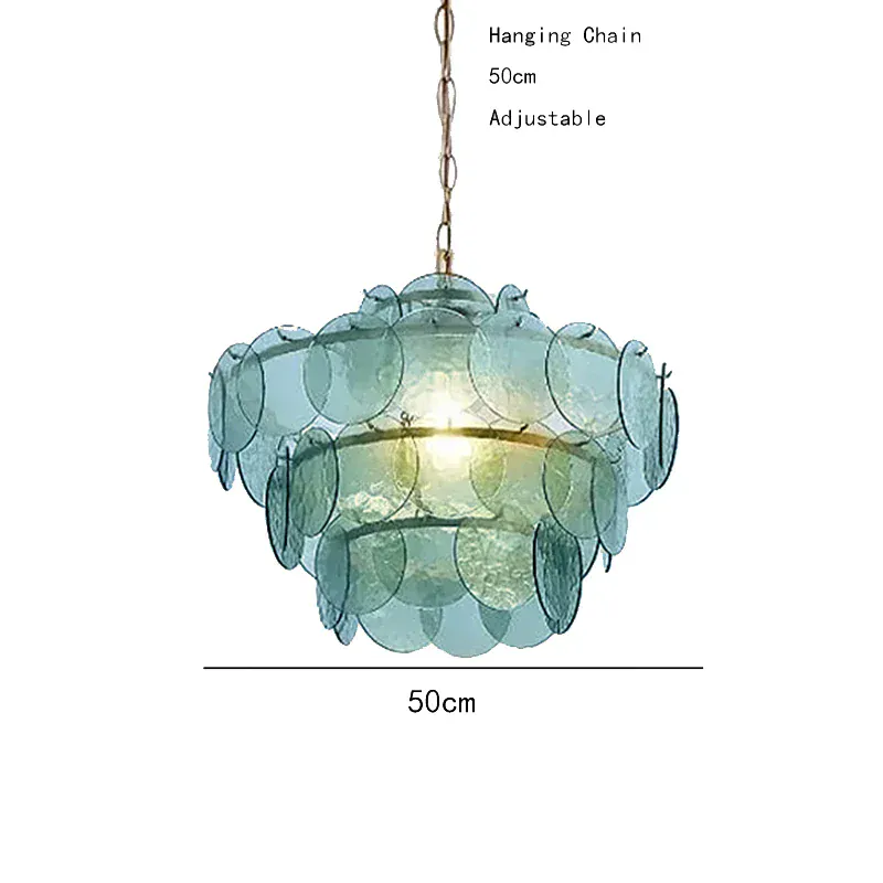 Lustre en écailles rouge en verre au style rétro