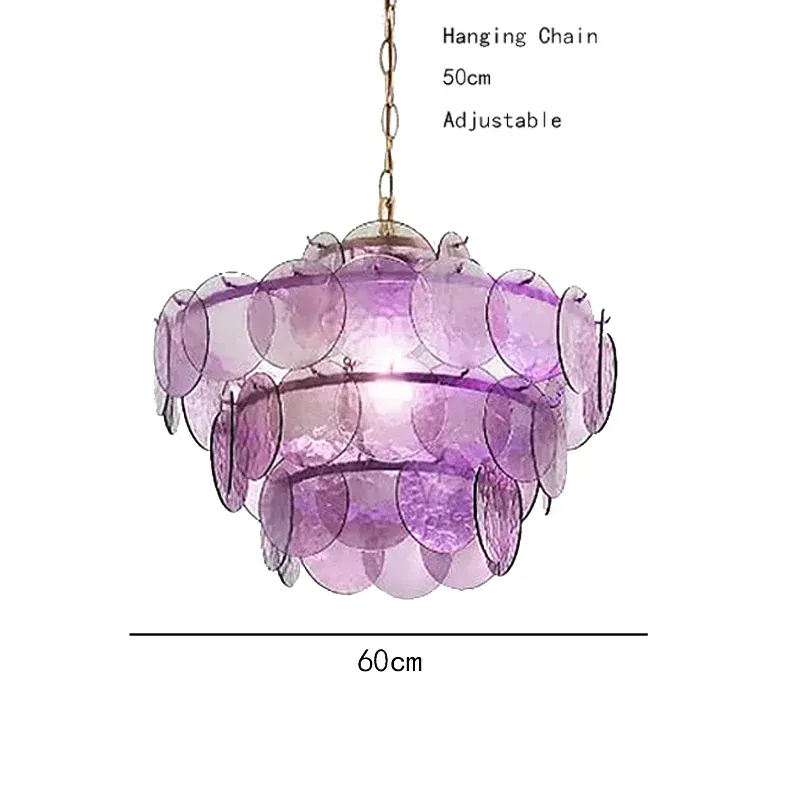 Lustre en écailles rouge en verre au style rétro