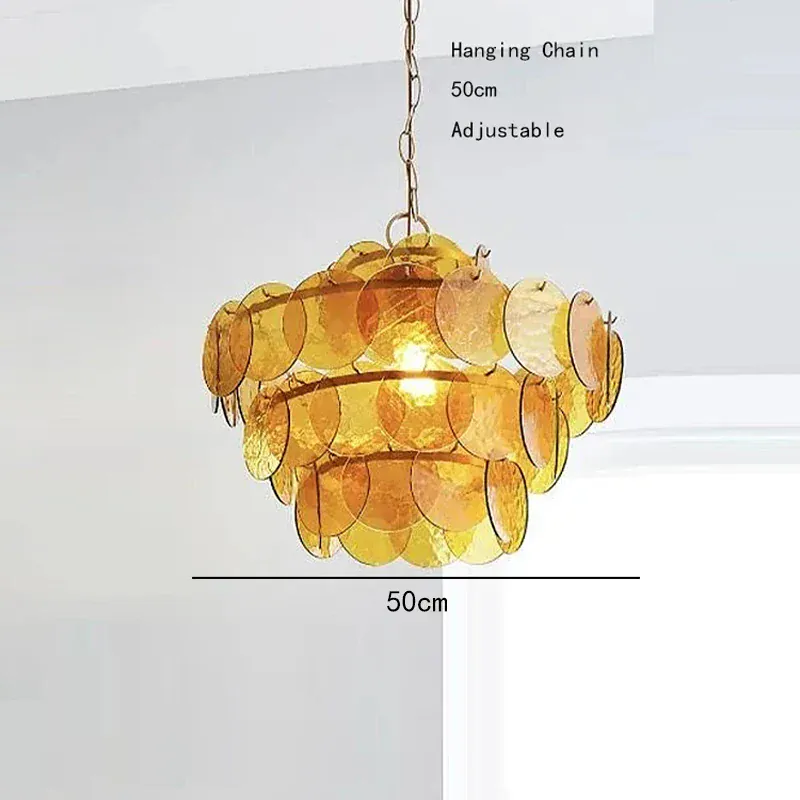 Lustre rond en verre au style rétro