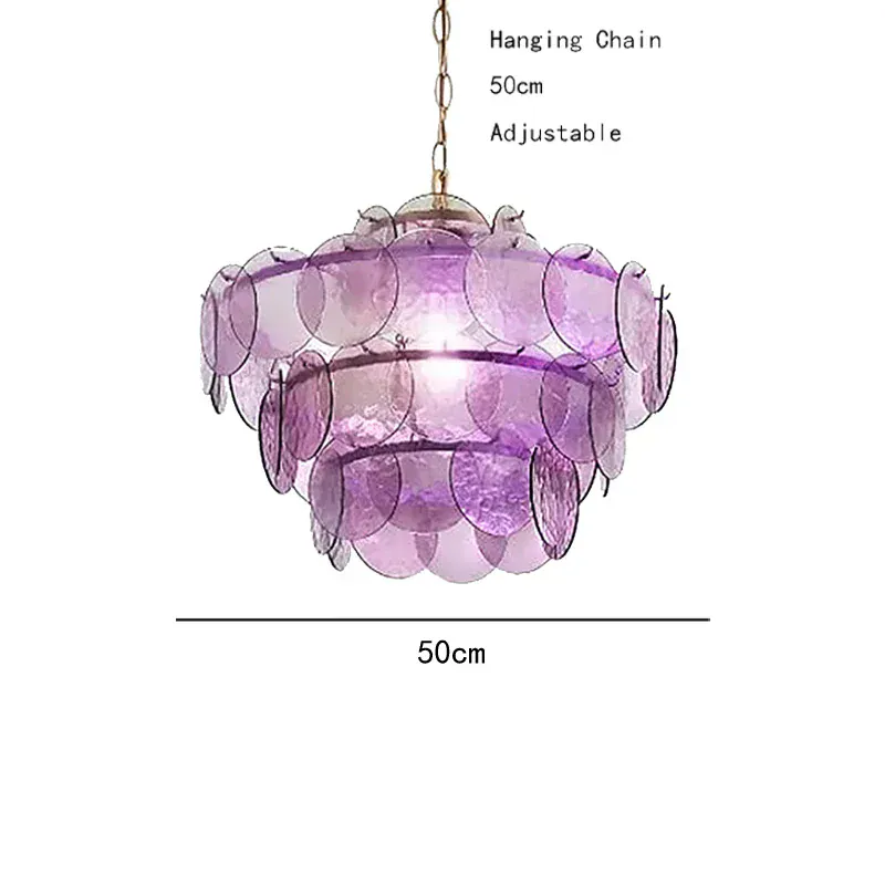 Lustre rond en verre au style rétro