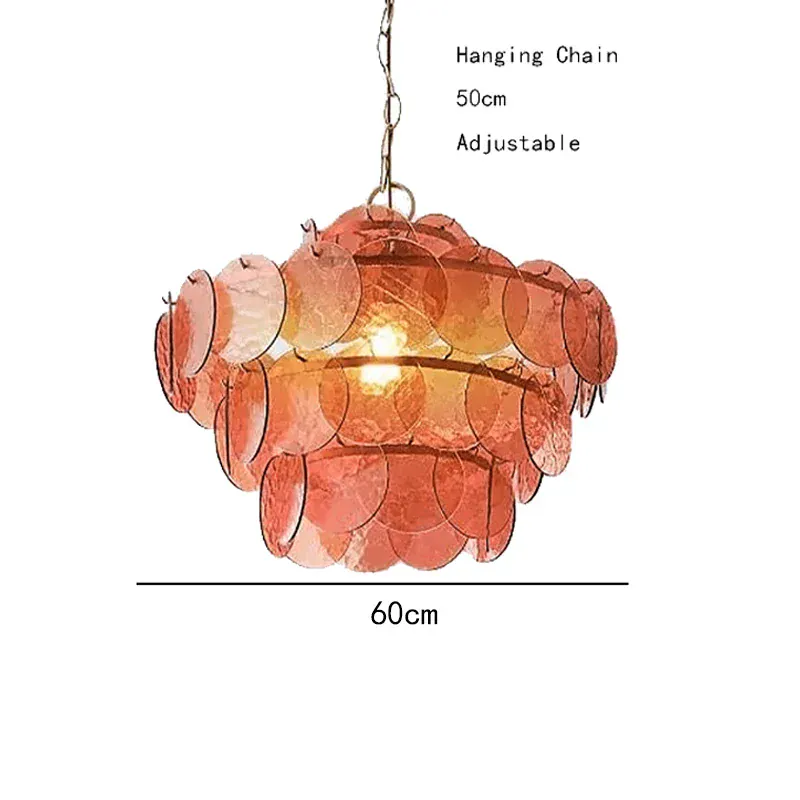 Lustre rond en verre au style rétro