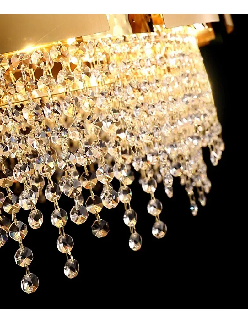 Luxury Stainless Steel Crystal Chandelier Living Dining Room Bedroom Light Simple Model House Villa Hotel Lobby Designer Lamp