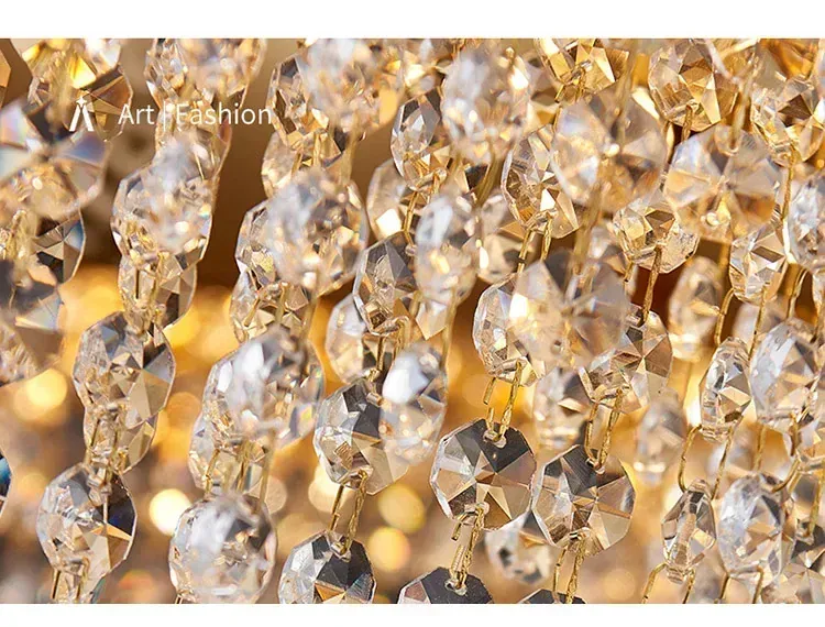 Luxury Stainless Steel Crystal Chandelier Living Dining Room Bedroom Light Simple Model House Villa Hotel Lobby Designer Lamp