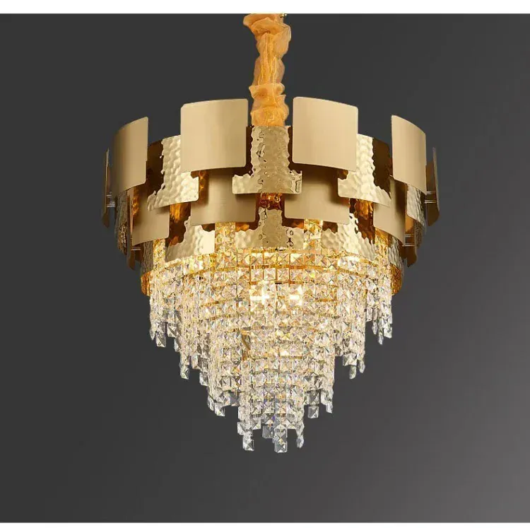 Luxury Stainless Steel Crystal Chandelier Living Dining Room Bedroom Light Simple Model House Villa Hotel Lobby Designer Lamp