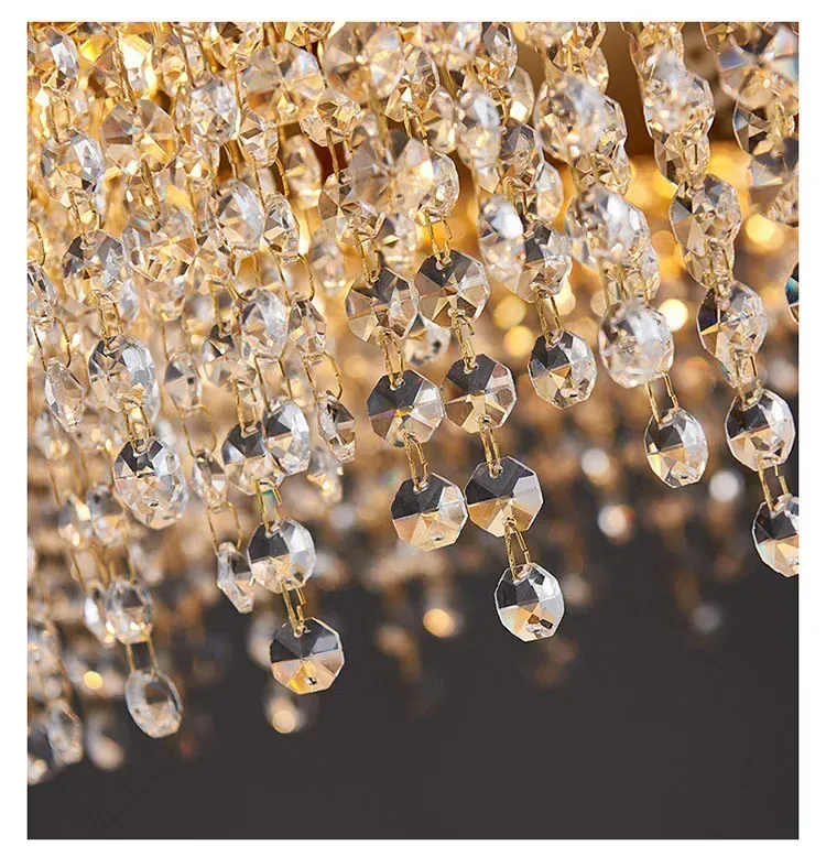 Luxury Stainless Steel Crystal Chandelier Living Dining Room Bedroom Light Simple Model House Villa Hotel Lobby Designer Lamp