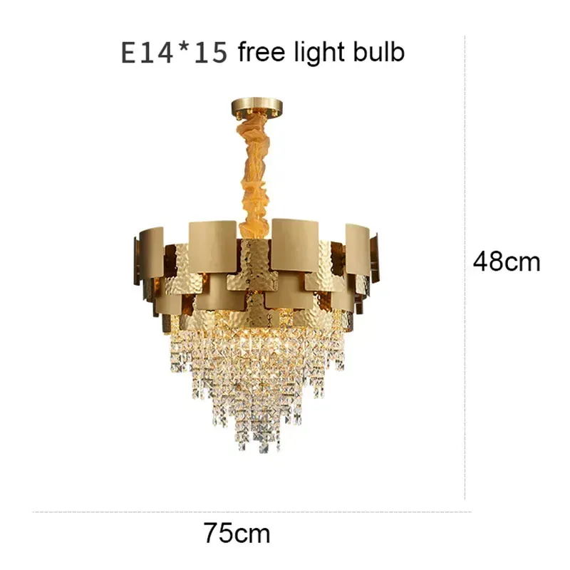 Luxury Stainless Steel Crystal Chandelier Living Dining Room Bedroom Light Simple Model House Villa Hotel Lobby Designer Lamp