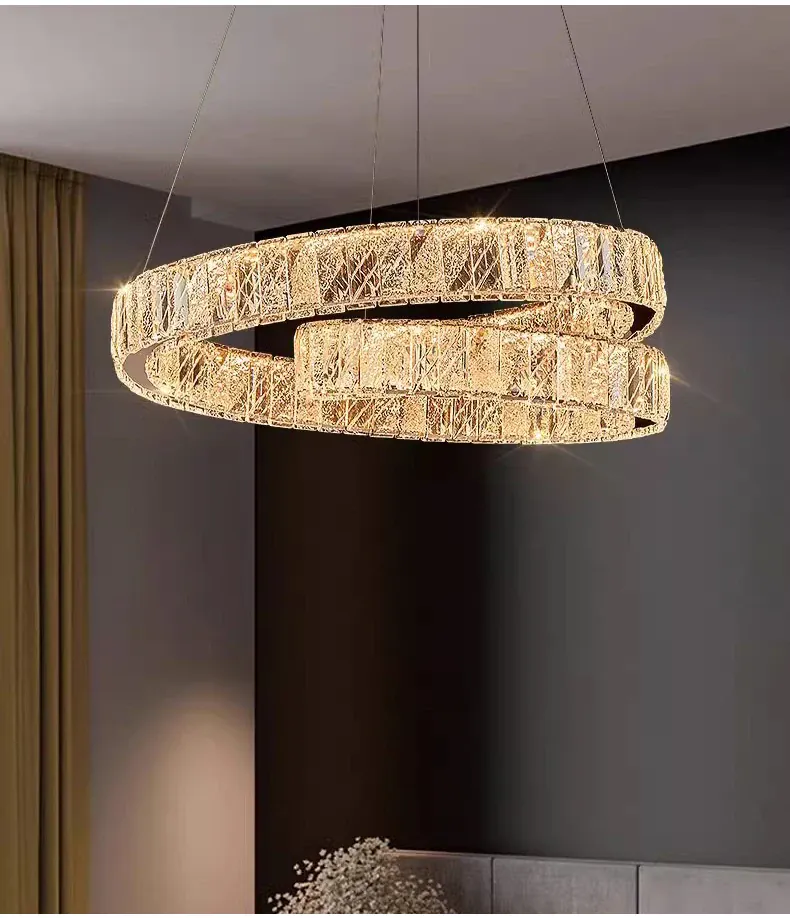 Modern Luxury Led Crystal Chandeliers Home Villa Lighting For Living Dining Room Decoration Pendant Lights Indoor Hotel Fixtures