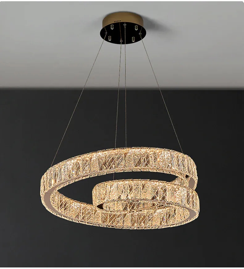 Modern Luxury Led Crystal Chandeliers Home Villa Lighting For Living Dining Room Decoration Pendant Lights Indoor Hotel Fixtures
