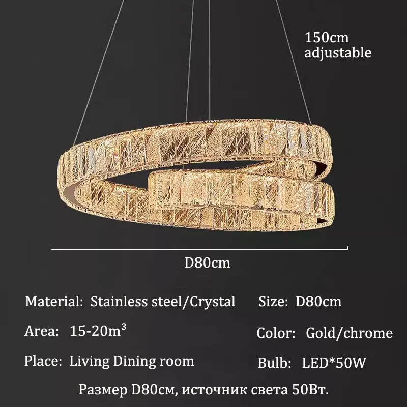 Modern Luxury Led Crystal Chandeliers Home Villa Lighting For Living Dining Room Decoration Pendant Lights Indoor Hotel Fixtures