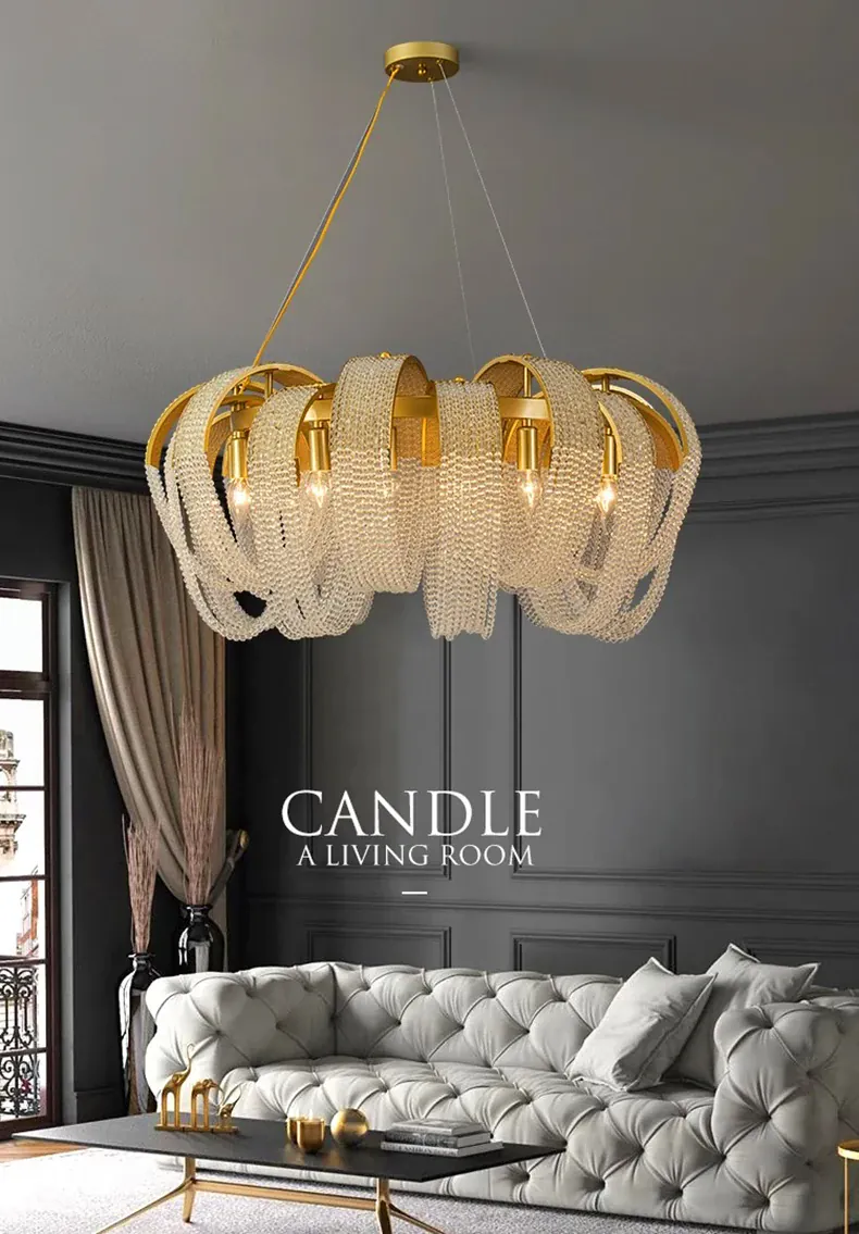 home decorationPendant lights, luxury crystal living room chandelier, bedroom Pendant lamp, ceiling light, indoor lighting
