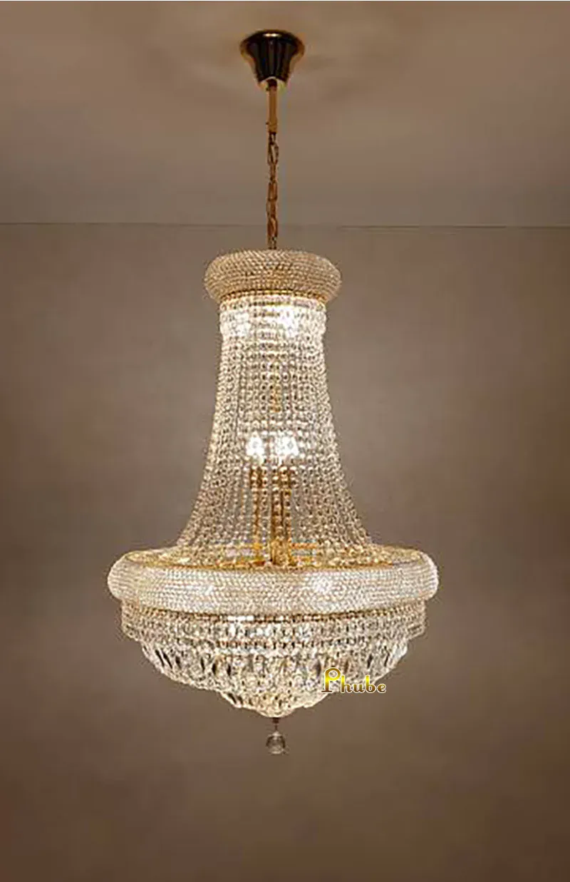 Empire luxury Gold Crystal Chandelier for Foyer kitchen island light Modern Staircase Ceiling light hanging Lamp cristal lustre