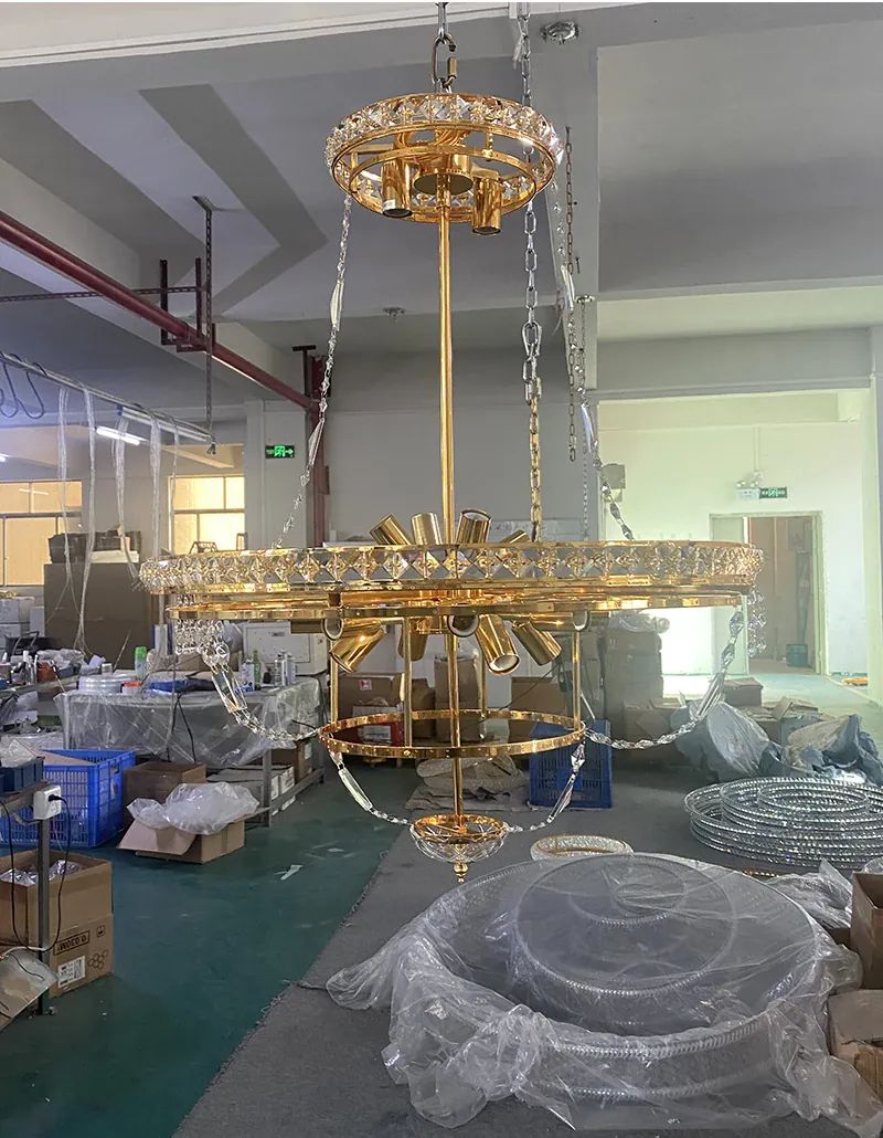 French Empire Gold Crystal Chandelier For Living Room Small Hanging Lamp For Dining Room Kitchen Island Hanging Light Fixture
