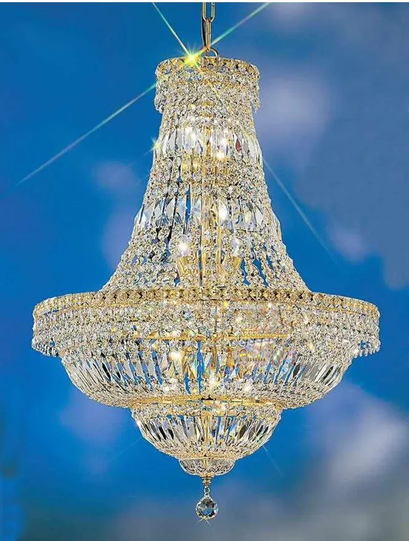 French Empire Gold Crystal Chandelier For Living Room Small Hanging Lamp For Dining Room Kitchen Island Hanging Light Fixture