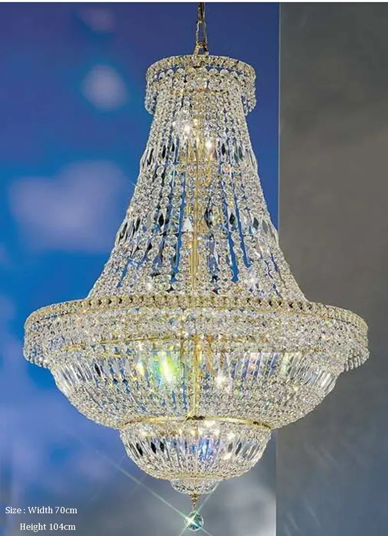 French Empire Gold Crystal Chandelier For Living Room Small Hanging Lamp For Dining Room Kitchen Island Hanging Light Fixture