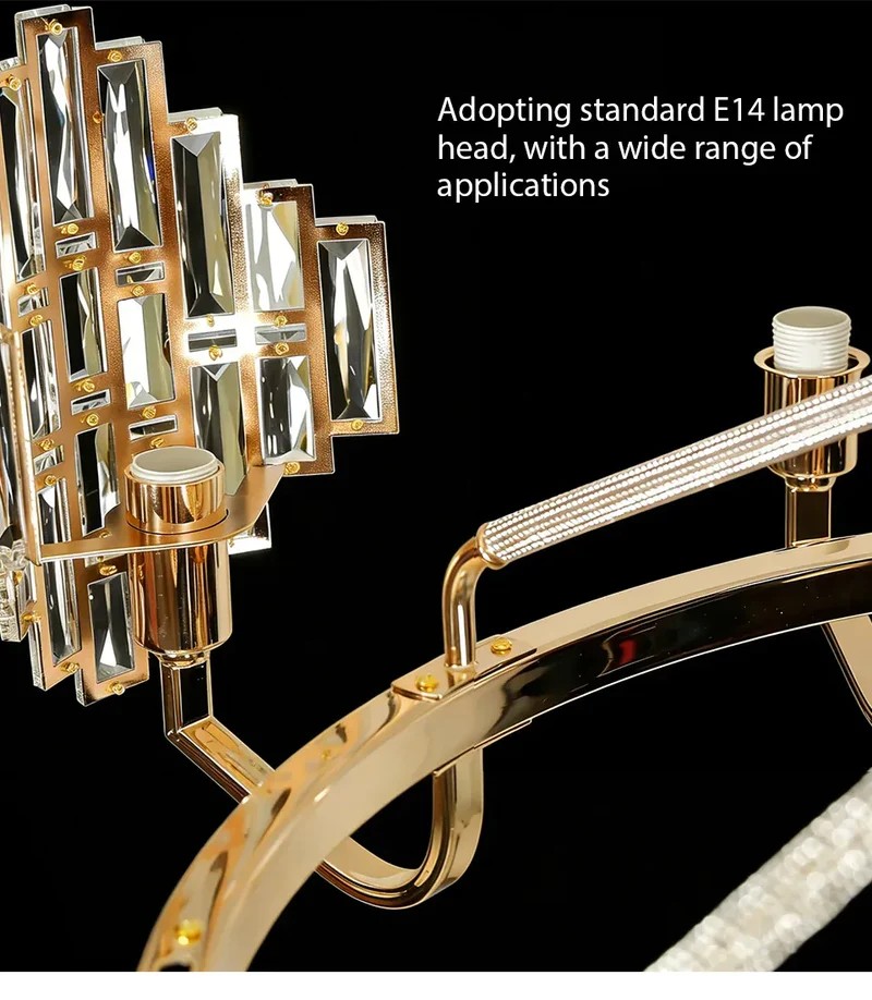 Modern Luxury K9 Crystal LED Chandelier Nordic Dimmable Ceiling Lamp Pendant Hanging Light Fixture For Living Room Bedroom Hotel Kitchen Dining Room Corridor Villa Apartment Indoor Home Decoration