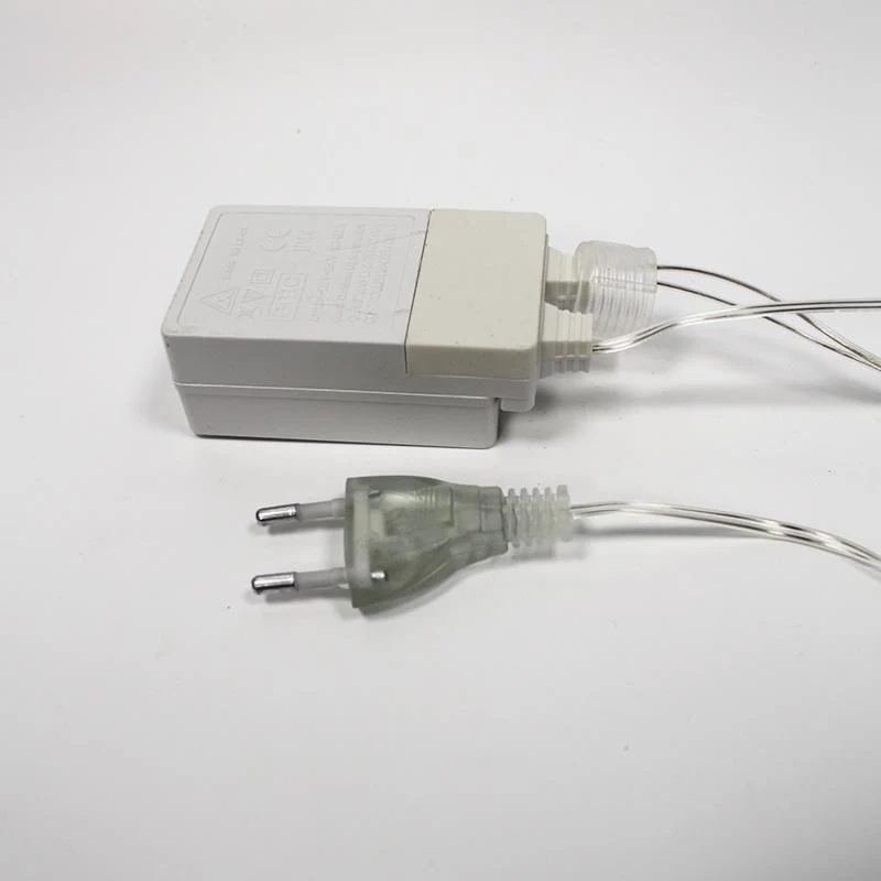 Rideau lumineux 120LED IP44 2M 8 modes - câble transparent, BLEU