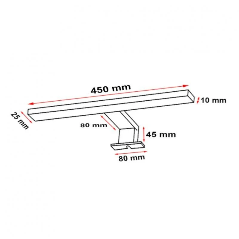 Applique Murale Salle de Bain Aluminium 9W IP44