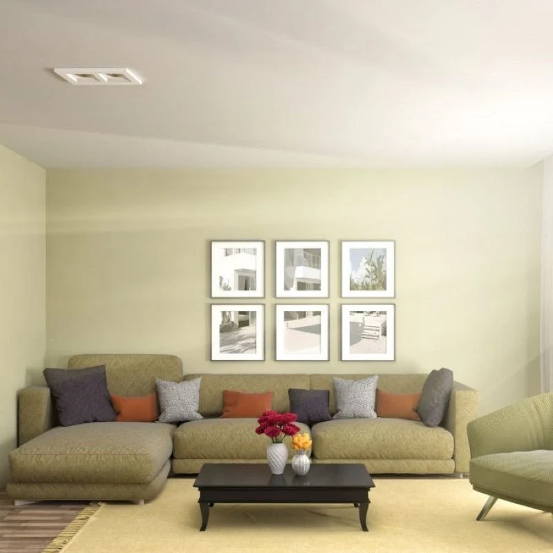Support Spot Double GU10 LED Carré Blanc 215x118mm