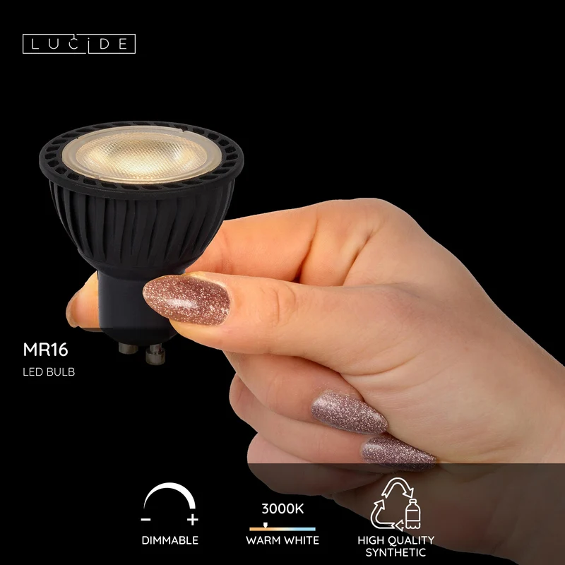 Lucide LED Bulb GU10 MR16 White - 350lm 2700K - 3-Step Dim