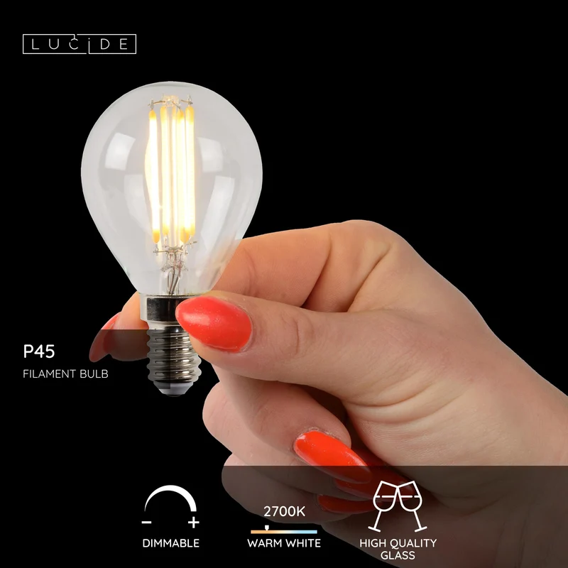 Lucide LED Filament Bulb E14 P45 Clear - 210lm 2700K - Dimmable