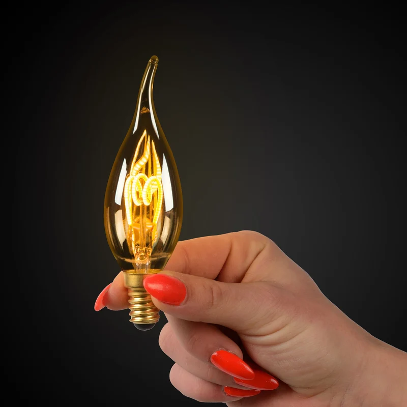 Lucide LED Filament Bulb E14 CT35 Amber - 190lm 2200K - 3-Step Dim