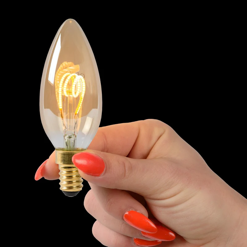 Lucide LED Filament Bulb E14 C35 Amber - 200lm 2200K - 3-Step Dim