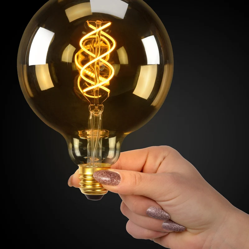 Lucide LED Filament Bulb E27 G125 Amber - 440lm 2200K - 3-Step Dim
