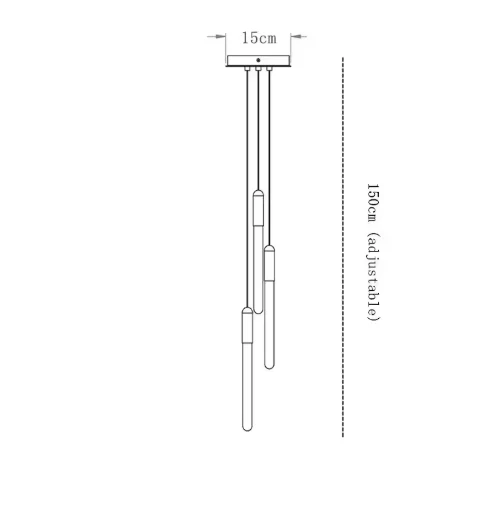 Lustre suspensions de tubes lumineux pour villa