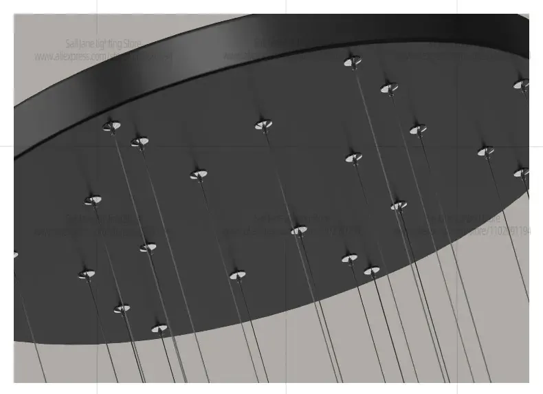 Lustre suspensions en anneaux noirs LED
