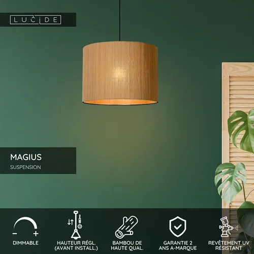 Suspension luminaire en bambou