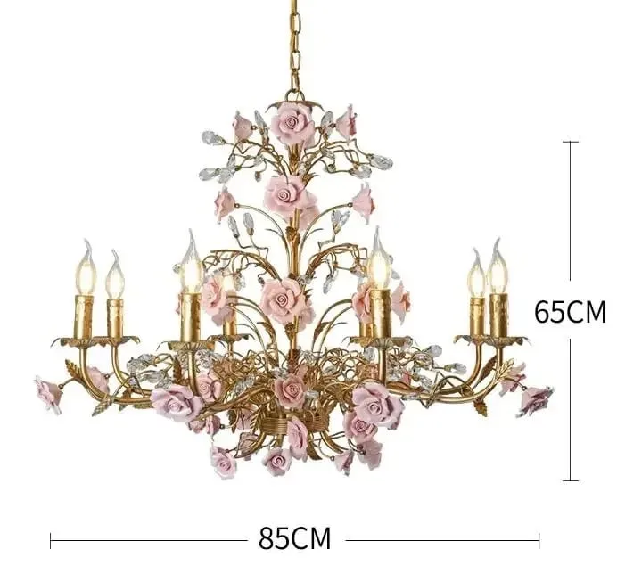 Lustre doré avec fleurs