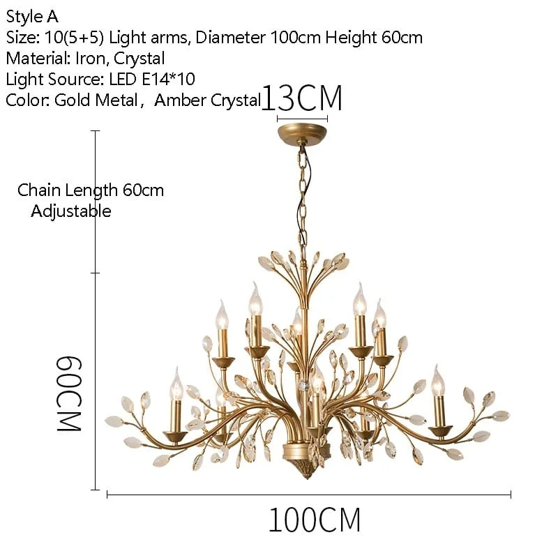 Lustre laiton style baroque