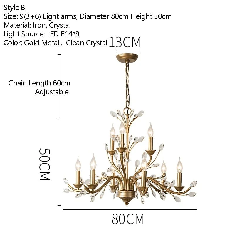 Lustre laiton style baroque