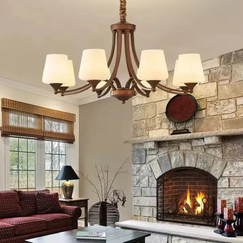 Lustre en bois chandelier LED
