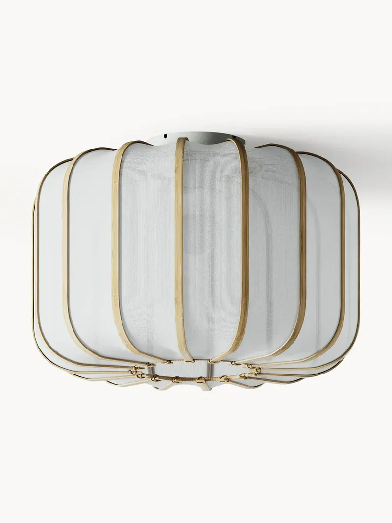 Plafonnier bambou tissu