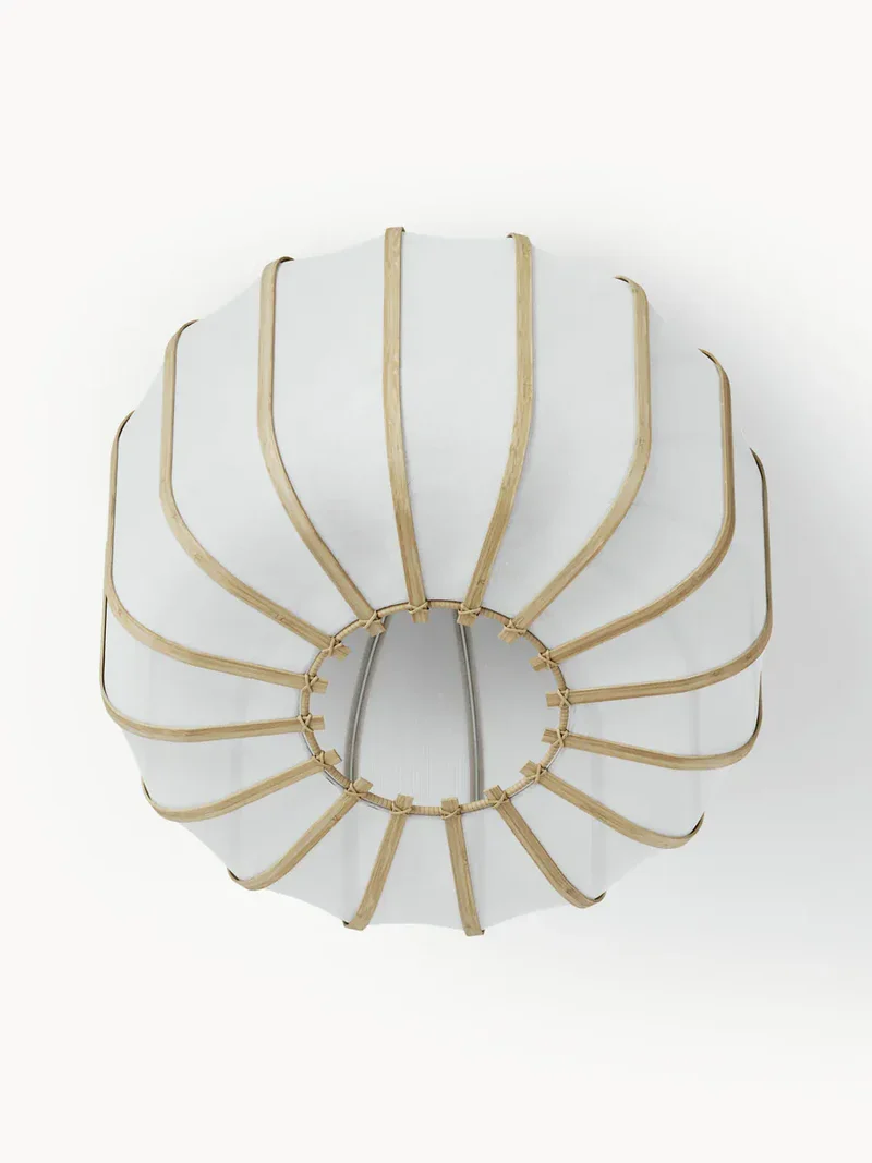 Plafonnier bambou tissu