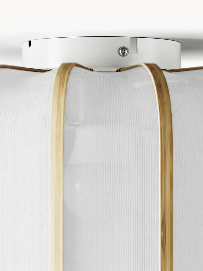 Plafonnier bambou tissu