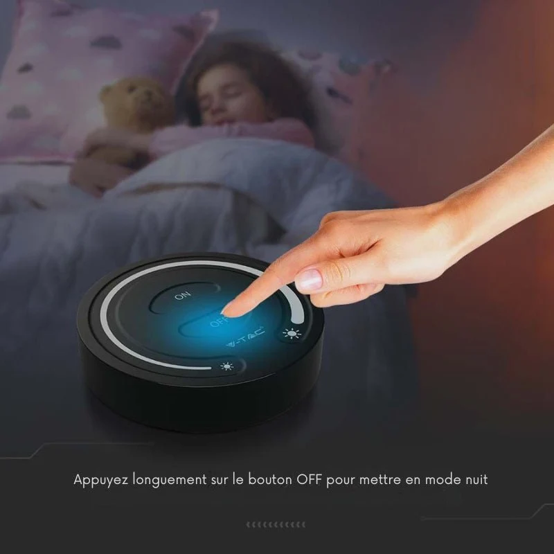 Variateur Led Tactile Rond Noir Monochrome